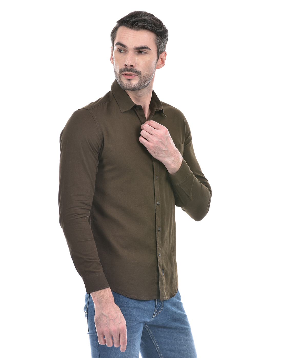 Numero Uno Men Solid Brown Shirt